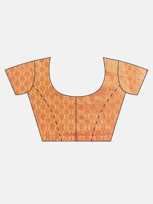Sangam Prints Green & Orange Handloom Silk Woven Work Traditional Saree 5