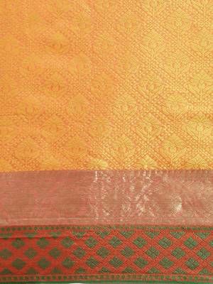 Sangam Prints Mustard Handloom Silk Woven Work Traditional Saree 3