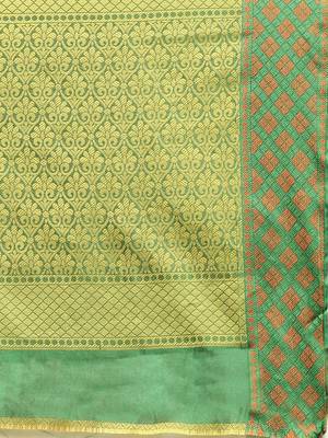 Sangam Prints Mustard Handloom Silk Woven Work Traditional Saree 4