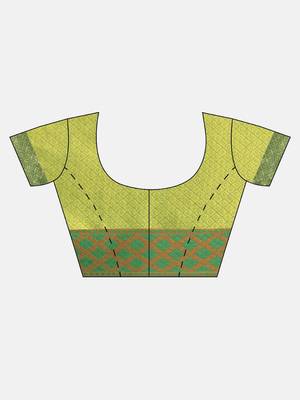 Sangam Prints Mustard Handloom Silk Woven Work Traditional Saree 5