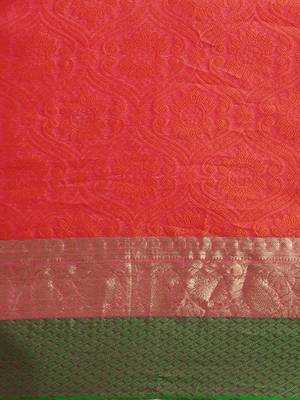 Sangam Prints Orange Handloom Silk Woven Work Traditional Saree 3