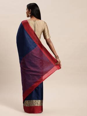 Sangam Prints Blue Handloom Silk Woven Work Traditional Saree 2