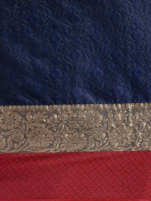 Sangam Prints Blue Handloom Silk Woven Work Traditional Saree 3