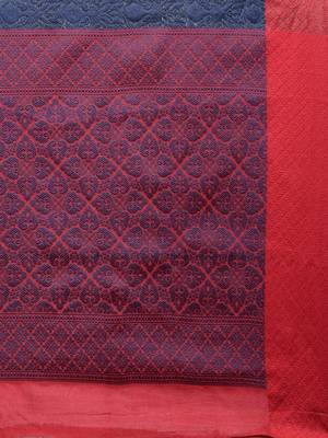 Sangam Prints Blue Handloom Silk Woven Work Traditional Saree 4