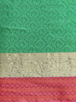 Sangam Prints Green Handloom Silk Woven Work Traditional Saree 3