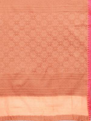 Sangam Prints Peach Cotton Handloom Zari Work Traditional Saree 4