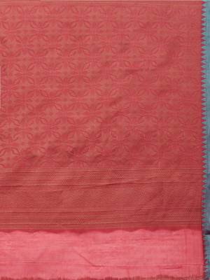 Sangam Prints Red Cotton Handloom Zari Work Traditional Saree 4