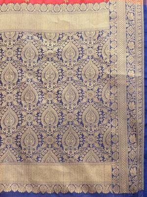Sangam Prints Red Handloom Silk Jacquard Traditional Saree 4