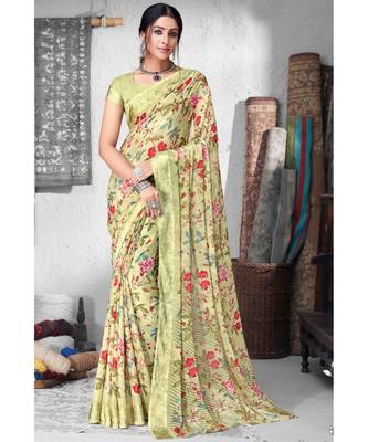Beige Chiffon sarees 1