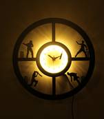 Fufuh LED Wall Clock for Home Cricket Decorative with Dial Cover, Dial 10 cms, Design 30 cms