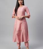 Pink printed rayon kurtas-and-kurtis