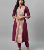 Red printed rayon kurtas-and-kurtis