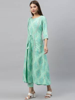 Blue printed rayon kurtas-and-kurtis 2