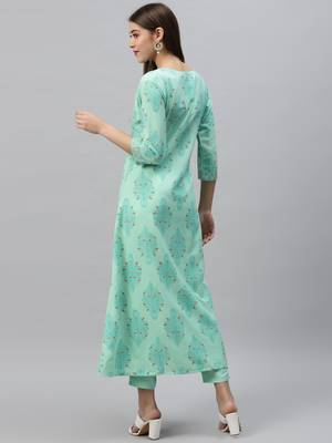 Blue printed rayon kurtas-and-kurtis 3