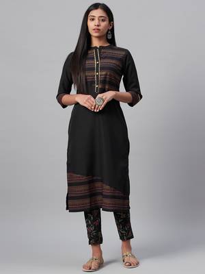 Black printed crepe kurtas-and-kurtis 1