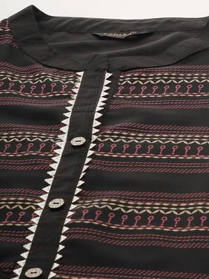 Black printed crepe kurtas-and-kurtis 4