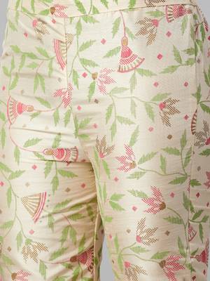 Cream printed art silk kurtas-and-kurtis 5
