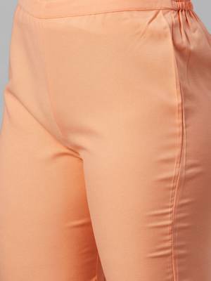Peach printed rayon kurtas-and-kurtis 5