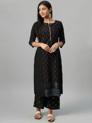 Black printed crepe kurtas-and-kurtis 1