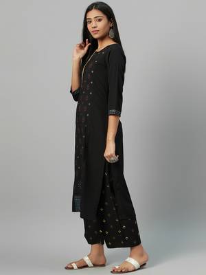 Black printed crepe kurtas-and-kurtis 2