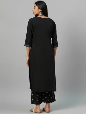 Black printed crepe kurtas-and-kurtis 3
