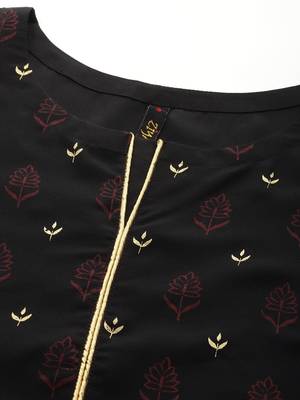 Black printed crepe kurtas-and-kurtis 4