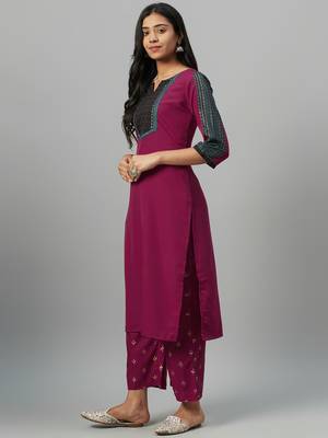 Pink printed crepe kurtas-and-kurtis 2