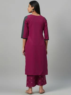 Pink printed crepe kurtas-and-kurtis 3
