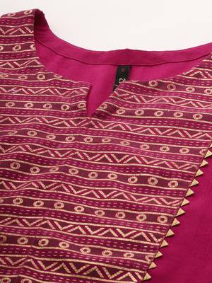 Pink printed art silk kurtas-and-kurtis 4