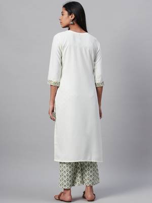 Off-white printed rayon kurtas-and-kurtis 3