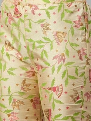 Cream printed art silk kurtas-and-kurtis 5