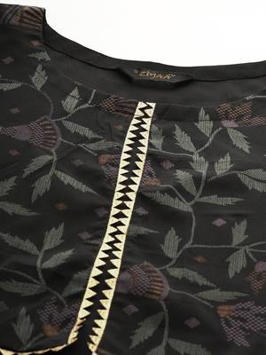 Black printed crepe kurtas-and-kurtis 4