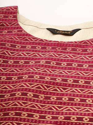 Cream printed art silk kurtas-and-kurtis 4
