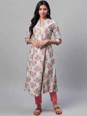 Grey printed rayon kurtas-and-kurtis 1