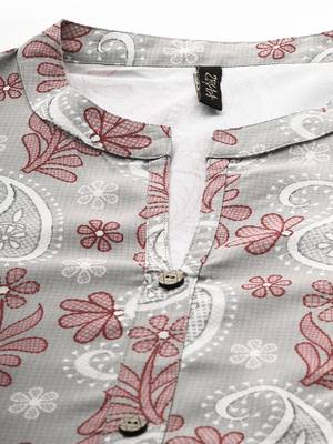 Grey printed rayon kurtas-and-kurtis 4