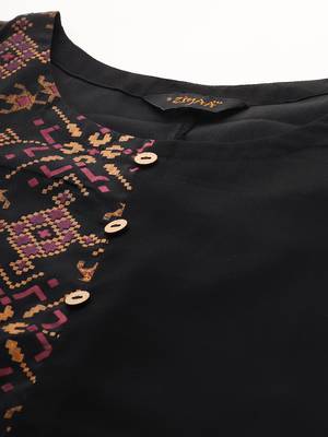 Black printed georgette kurtas-and-kurtis 4