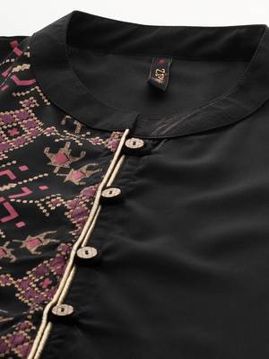 Black printed crepe kurtas-and-kurtis 4