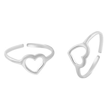 Dedicate Heart Silver Toe Ring-TR93 1