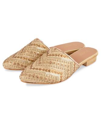Golden Sequins mules 1