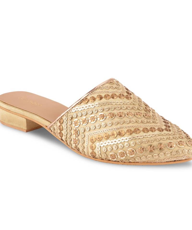 Golden Sequins mules