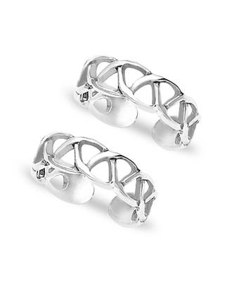 Pleasing Cutwork Silver Toe Ring-TR97 1