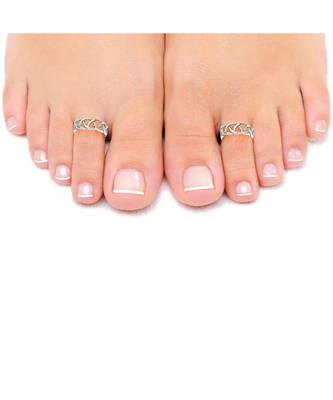 Pleasing Cutwork Silver Toe Ring-TR97 2