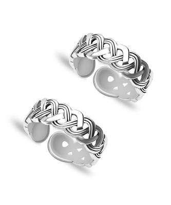 Loopy Cutwork Silver Toe Ring-TR98 1