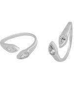 Top Openable Zircon Silver Toe Ring-TR104