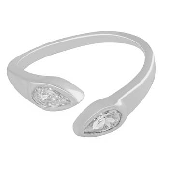 Top Openable Zircon Silver Toe Ring-TR104 2