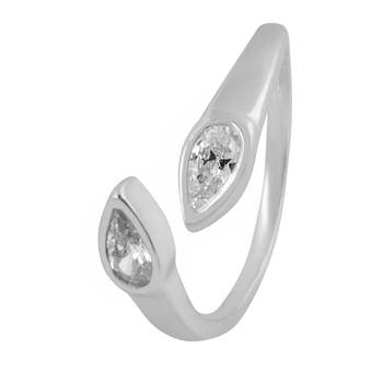 Top Openable Zircon Silver Toe Ring-TR104 3