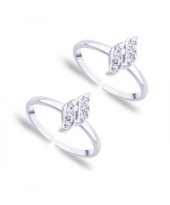 Curvy Zircon Silver Toe Ring-TR124 1