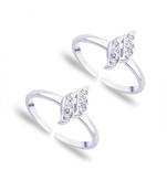 Curvy Zircon Silver Toe Ring-TR124