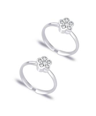 Flower CZ Toe Ring-TR127 1