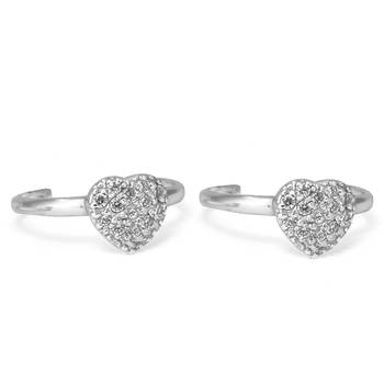 Fab Zircon Heart Toe Ring-TR128 1